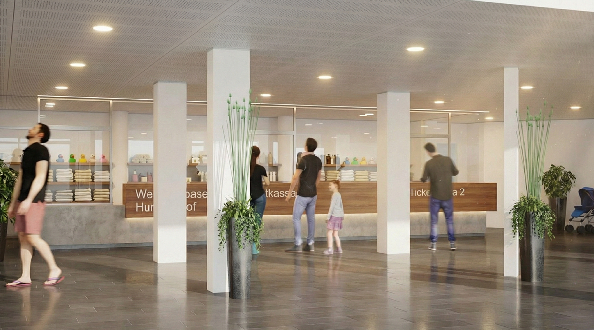 Entwurf Eingangsbereich Wellnessoase Hummelhof