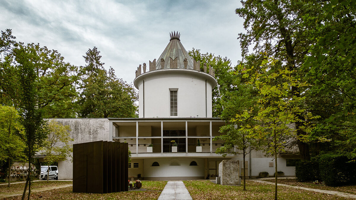 Historische Feuerhalle, Urnenhain Urfahr (aufgenommen 2023) 