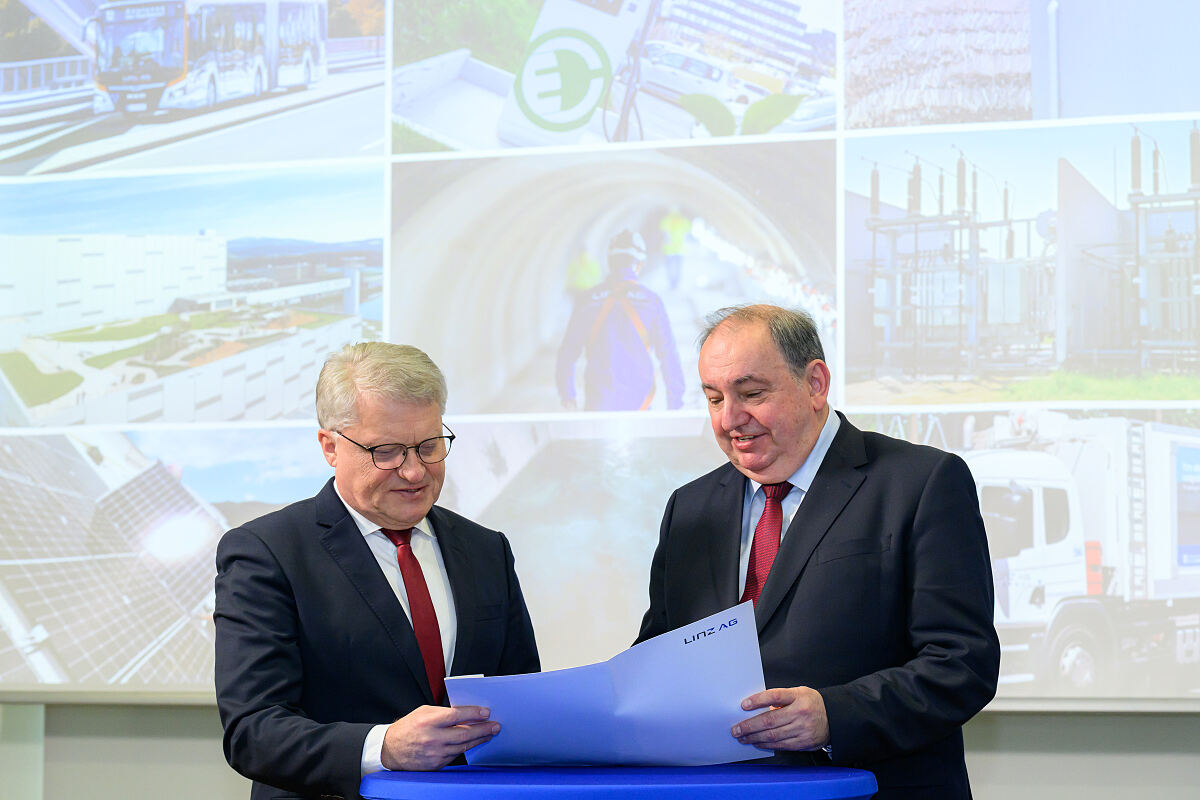 Bürgermeister Klaus Luger, LINZ AG-Generaldirektor Erich Haider