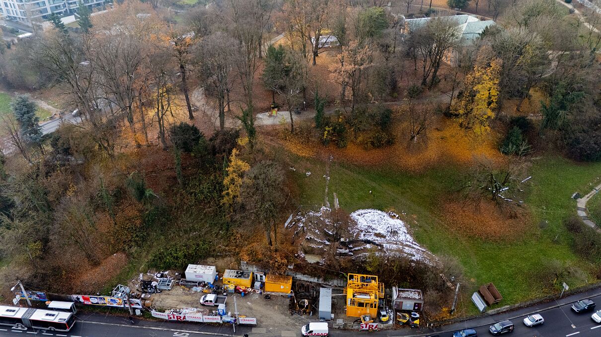 Start-Pressgrube der STRABAG